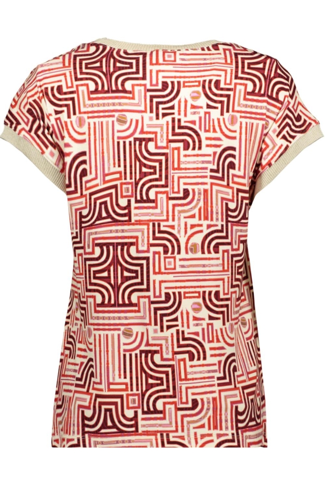 SARAH T SHIRT MET GRAFISCH PATROON 32403 60 RED/OFF WHITE